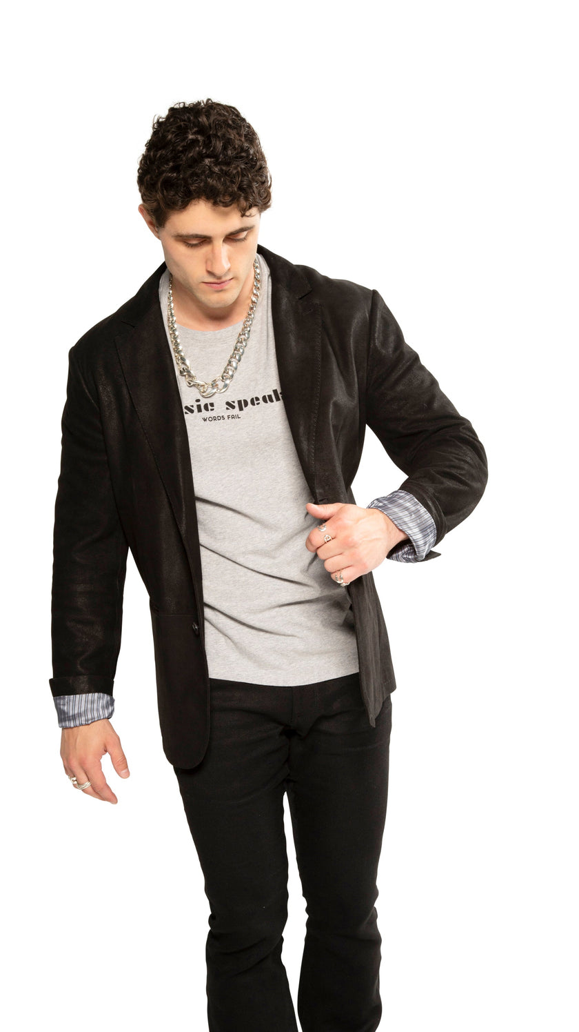 Waxed Suede Blazer-1