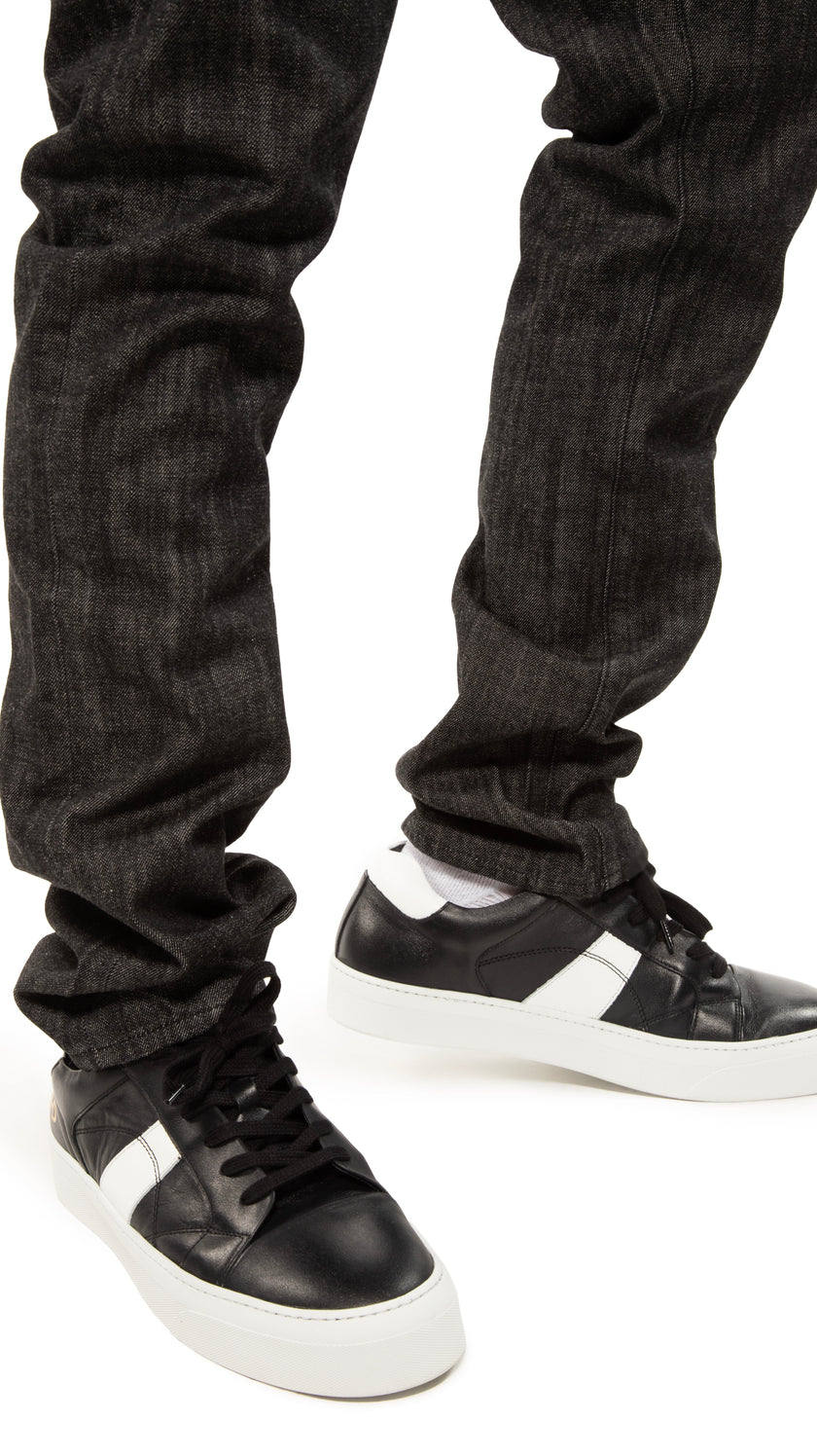 Leather Low-Top Sneaker (Black)-4