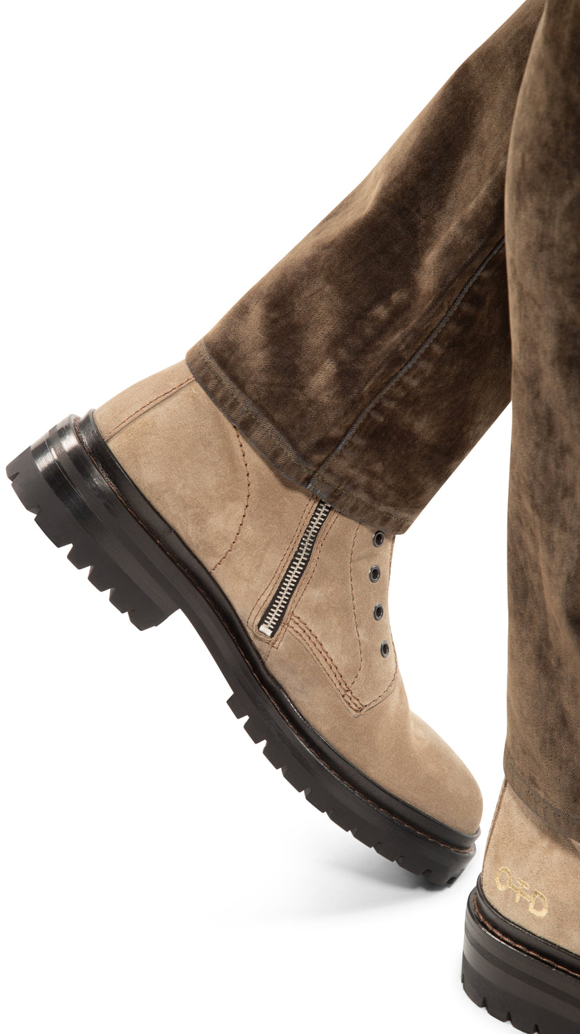 Laceless Suede Combat Boot-4