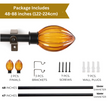 White Extendable Curtain Pole | Spiral Cage Finials | 61-366cm