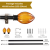 Black Extendable Curtain Pole | 19mm | Wooden & Metal Finials | 61-366cm