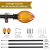 Black Extendable Curtain Pole | 19mm | Wooden & Metal Finials | 61-366cm