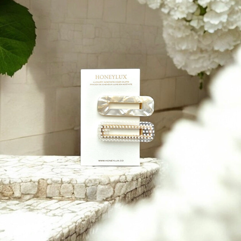 Duo Barrette Set - Linen-2