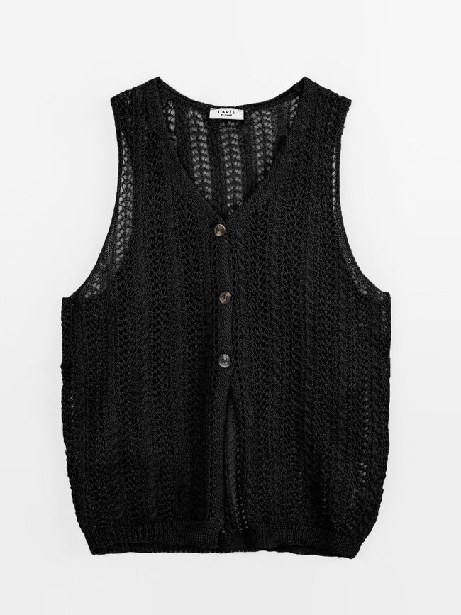 Women's knitted vest-0
