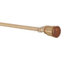 Beige Extendable Curtain Pole | Wooden Rattan Woven Finials | 61-366cm