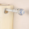 White Extendable Curtain Pole | Blue & White Ceramic Finials | 61-366cm
