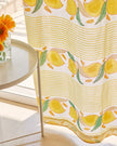 Yellow & Green Hand Block Printed Linen Curtains | Mango & Stripe Design