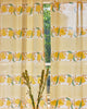 Yellow & Green Hand Block Printed Linen Curtains | Mango & Stripe Design