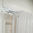 White Double Curtain Rod with Scrolled Finials | 28-144 Inches
