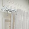 White Double Curtain Rod with Scrolled Finials | 28-144 Inches