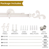 White Double Curtain Rod with Scrolled Finials | 28-144 Inches