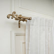 Gold Double Curtain Pole | Rustproof & Heavy Duty | Extendable | Ornate Finials | 28-144 Inch