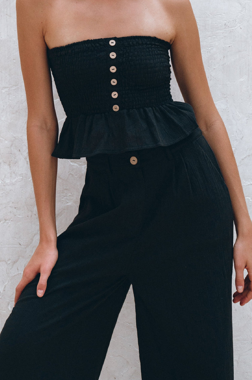 Raya Wide Leg Linen Pants-1