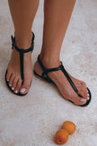 Rosalia T-strap Leather Sandals-0