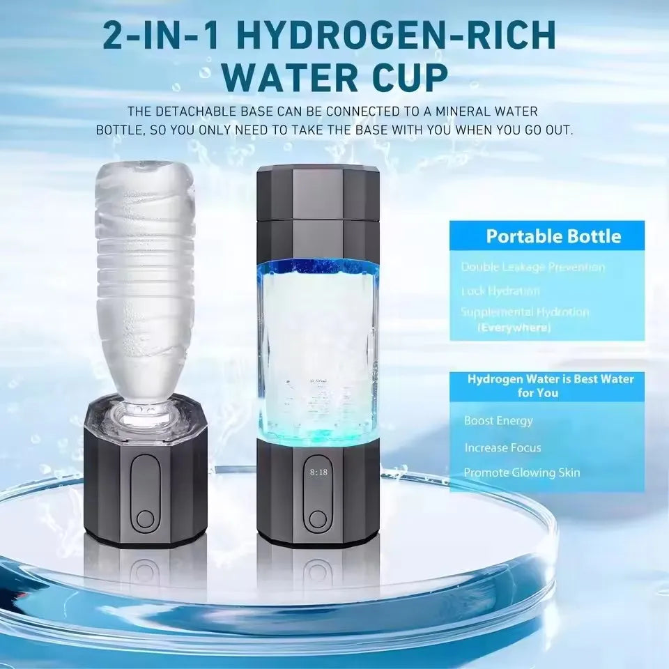 2025 10000PPB Hydrogen Water Bottle with Colorful Light & Valve Portable Generator-4