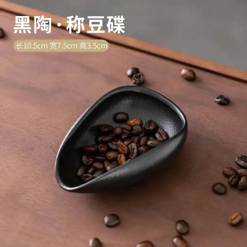Ceramic Coffee Bean Dosing Cup Tray Pottery Espresso Scoop Precision Coffee Brewing.-7