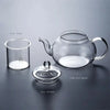 High Borosilicate Glass Flower Teapot Set 400ml/1000ml Heat-Resistant Filterable-4