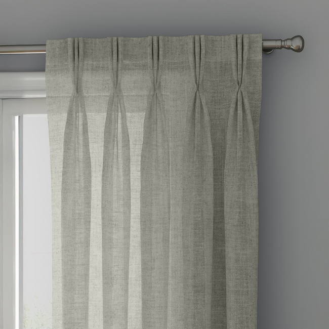 Ivory Linen Sheer Curtains - Triple Pinch Pleat - Standard Sizes & Made to Measure