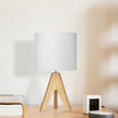 Set of 2 - Scandinavian Style Tripod Desk Lamp with White Linen Drum Shade-0