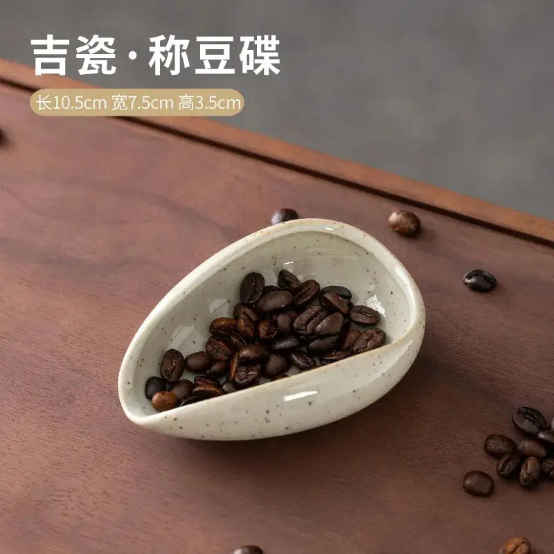Ceramic Coffee Bean Dosing Cup Tray Pottery Espresso Scoop Precision Coffee Brewing.-6