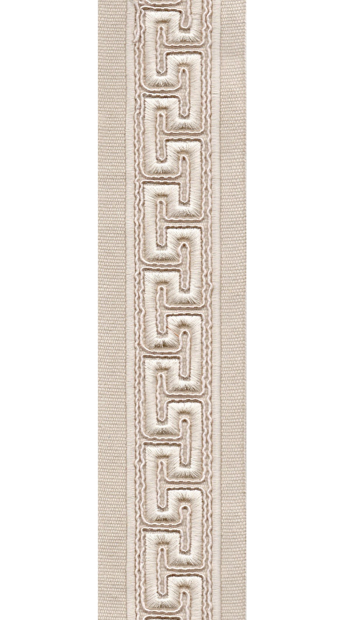 Greek Key Cotton Canvas Trim | 2.5 Inch (6.35cm) | Embroidered Border | 5 Colours | By The Metre