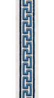 Greek Key Cotton Canvas Trim | 2.5 Inch (6.35cm) | Embroidered Border | 5 Colours | By The Metre