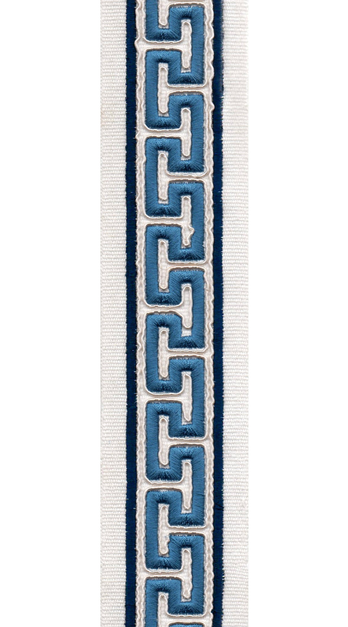 Greek Key Cotton Canvas Trim | 2.5 Inch (6.35cm) | Embroidered Border | 5 Colours | By The Metre
