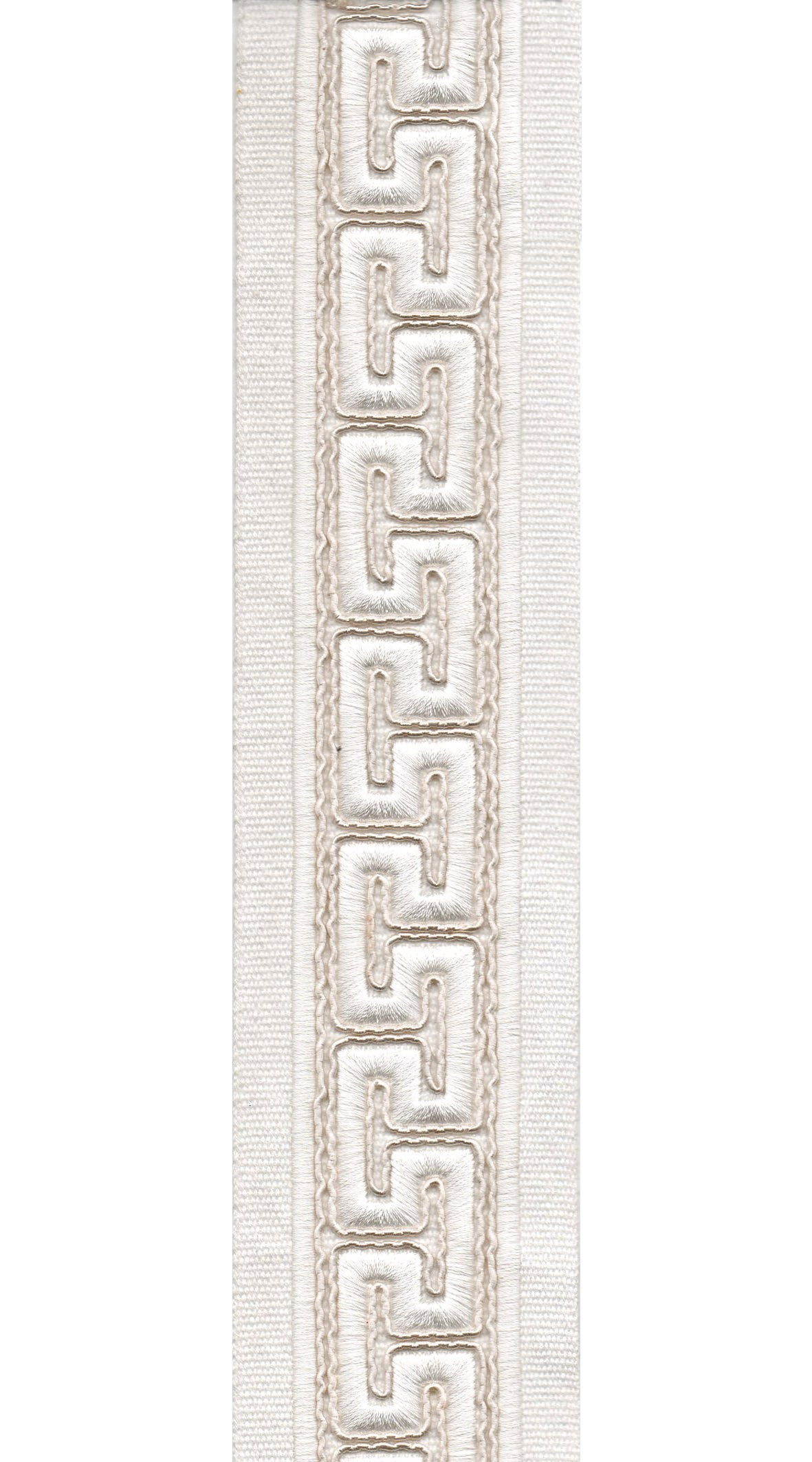 Greek Key Cotton Canvas Trim | 2.5 Inch (6.35cm) | Embroidered Border | 5 Colours | By The Metre