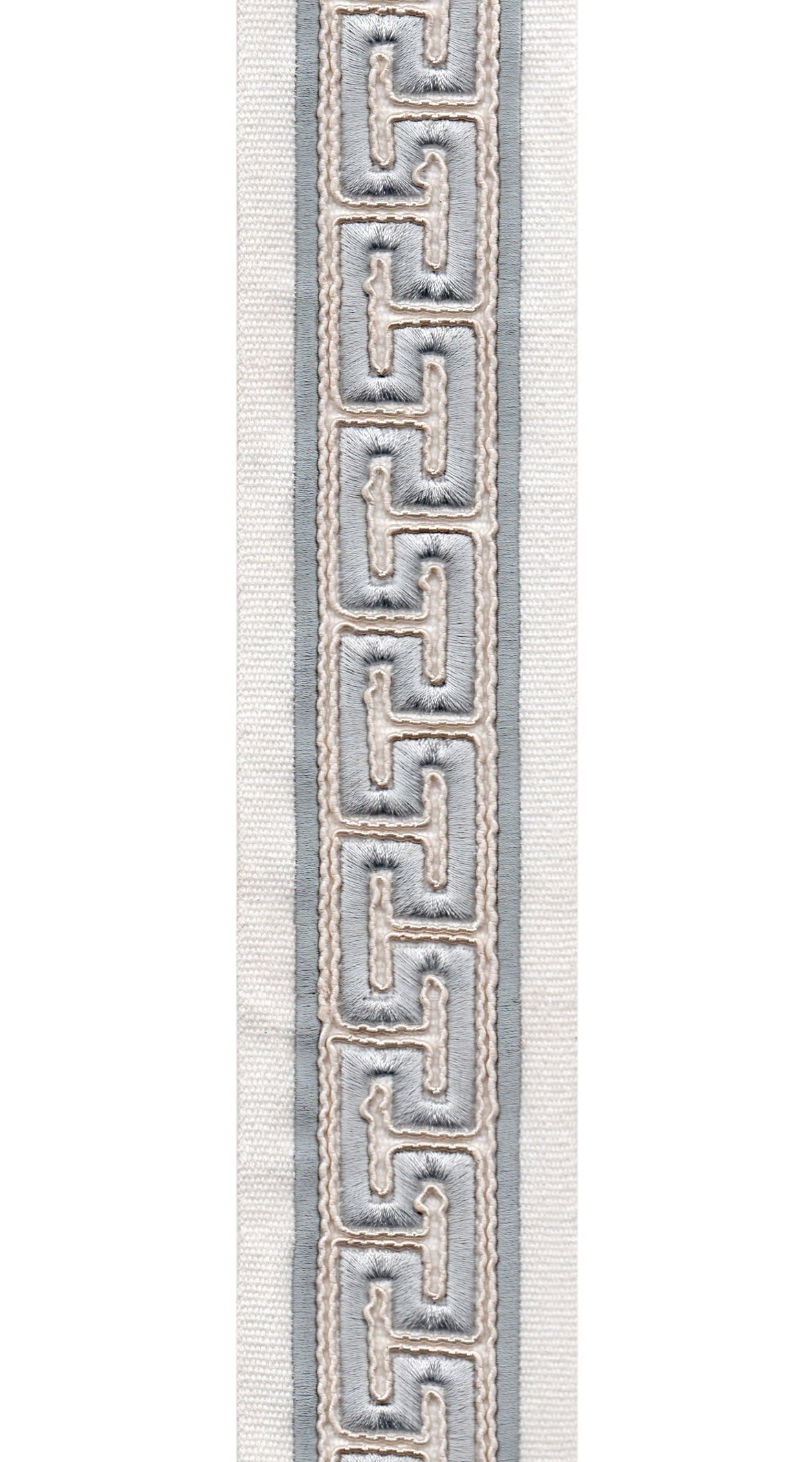 Greek Key Cotton Canvas Trim | 2.5 Inch (6.35cm) | Embroidered Border | 5 Colours | By The Metre