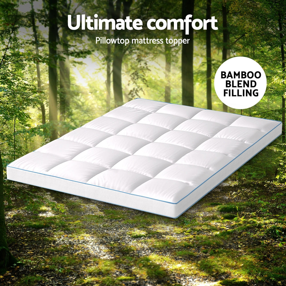 NNEDSZ Giselle Bedding Mattress Topper Pillowtop Bamboo 10cm Double