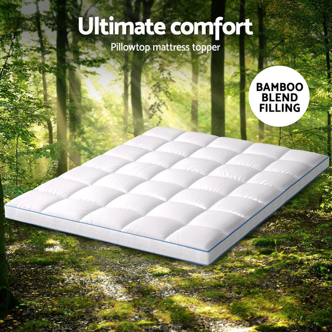 NNEDSZ Giselle Bedding Mattress Topper Pillowtop Bamboo 10cm Queen