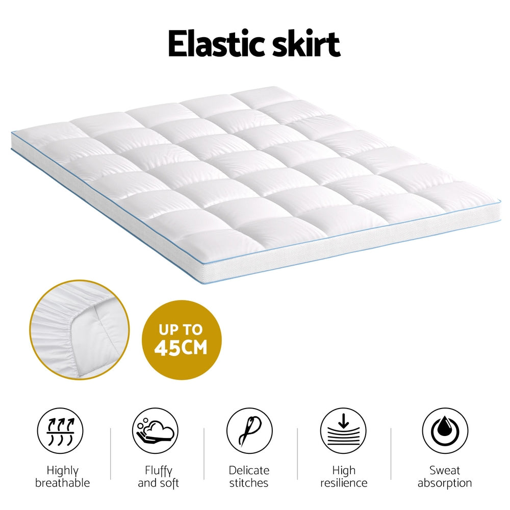 NNEDSZ Giselle Bedding Mattress Topper Pillowtop Bamboo 10cm Queen