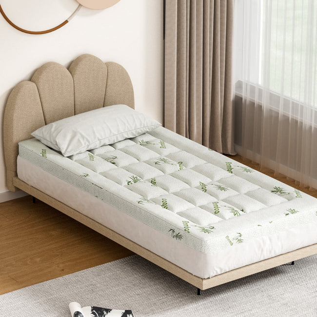 NNEDSZ Bedding Mattress Topper Pillowtop Bamboo 7.5cm Single