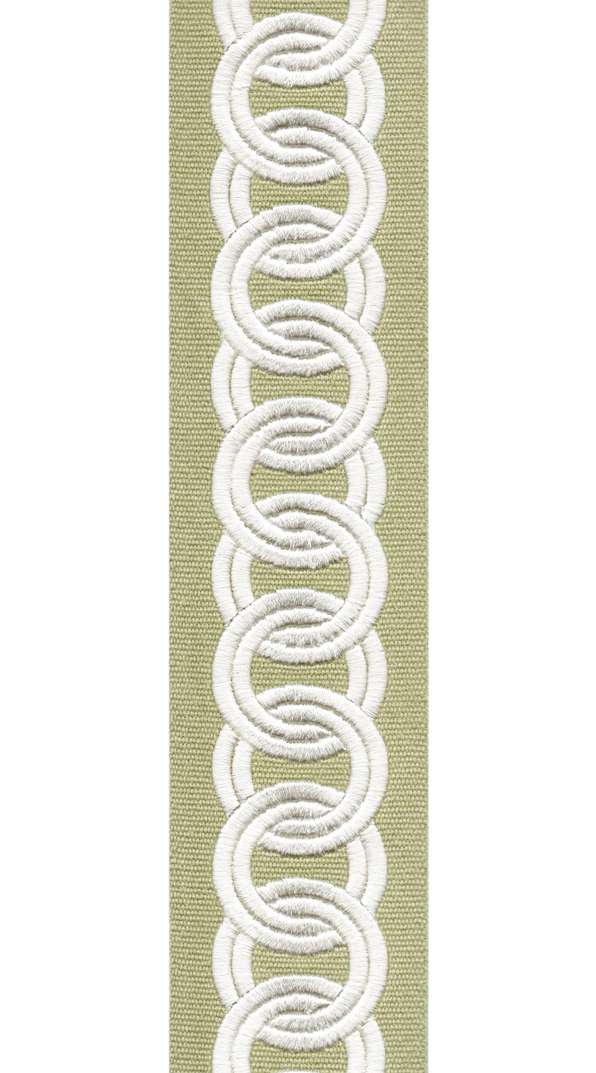 Cotton Canvas Linked Oval Edging | 6.35cm Wide Decorative Trim | For Curtains, Cushions, Blinds & Sewing | Choice of 7 Colours | Per Metre