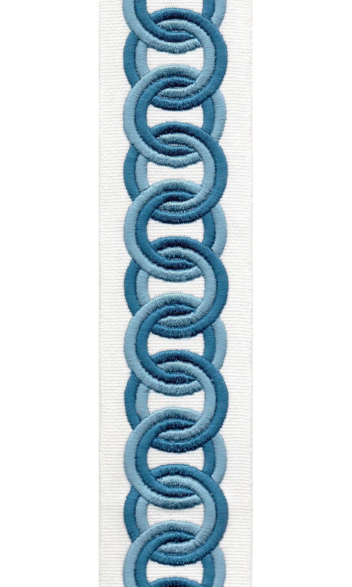 Cotton Canvas Linked Oval Edging | 6.35cm Wide Decorative Trim | For Curtains, Cushions, Blinds & Sewing | Choice of 7 Colours | Per Metre