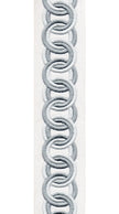 Cotton Canvas Linked Oval Edging | 6.35cm Wide Decorative Trim | For Curtains, Cushions, Blinds & Sewing | Choice of 7 Colours | Per Metre