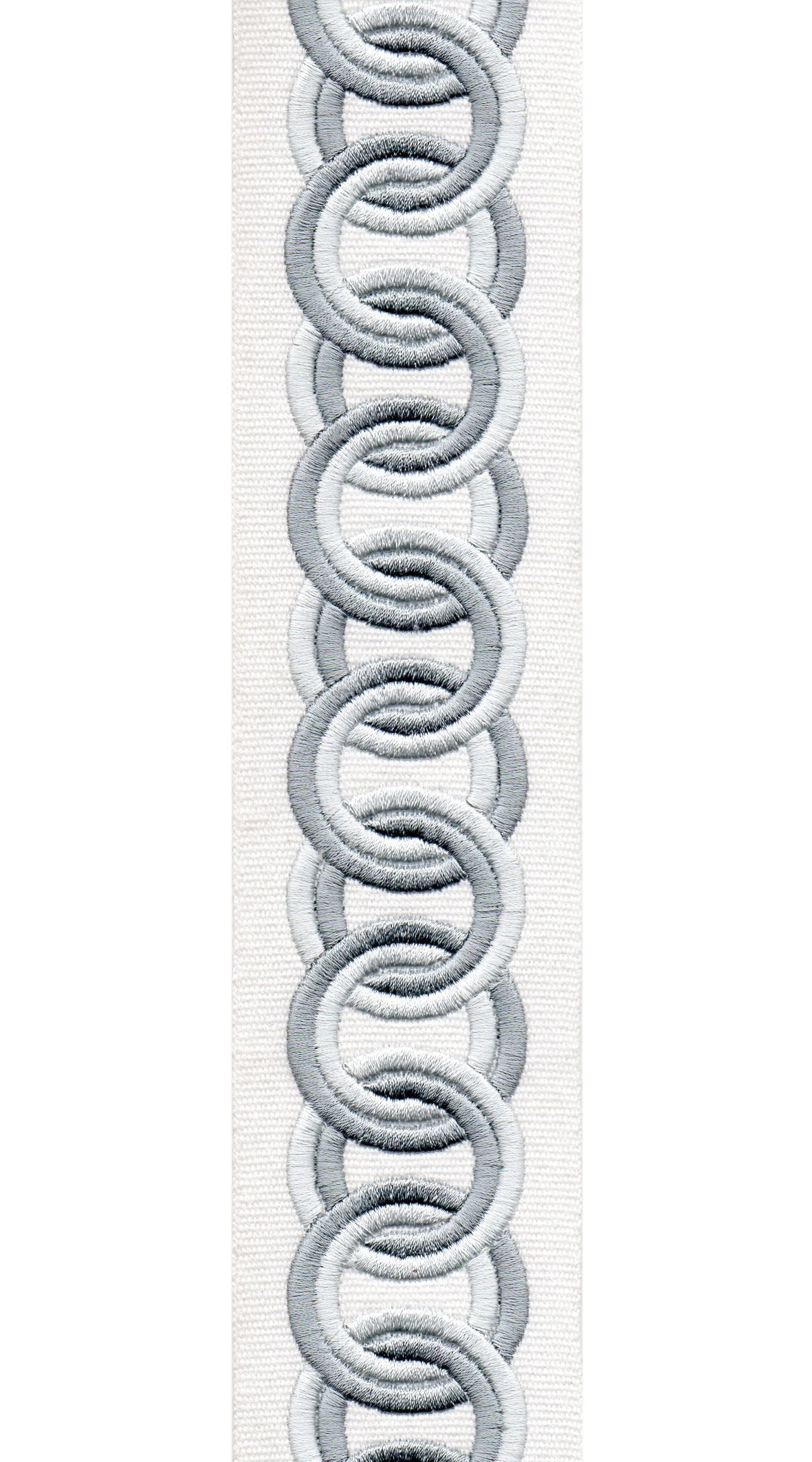 Cotton Canvas Linked Oval Edging | 6.35cm Wide Decorative Trim | For Curtains, Cushions, Blinds & Sewing | Choice of 7 Colours | Per Metre