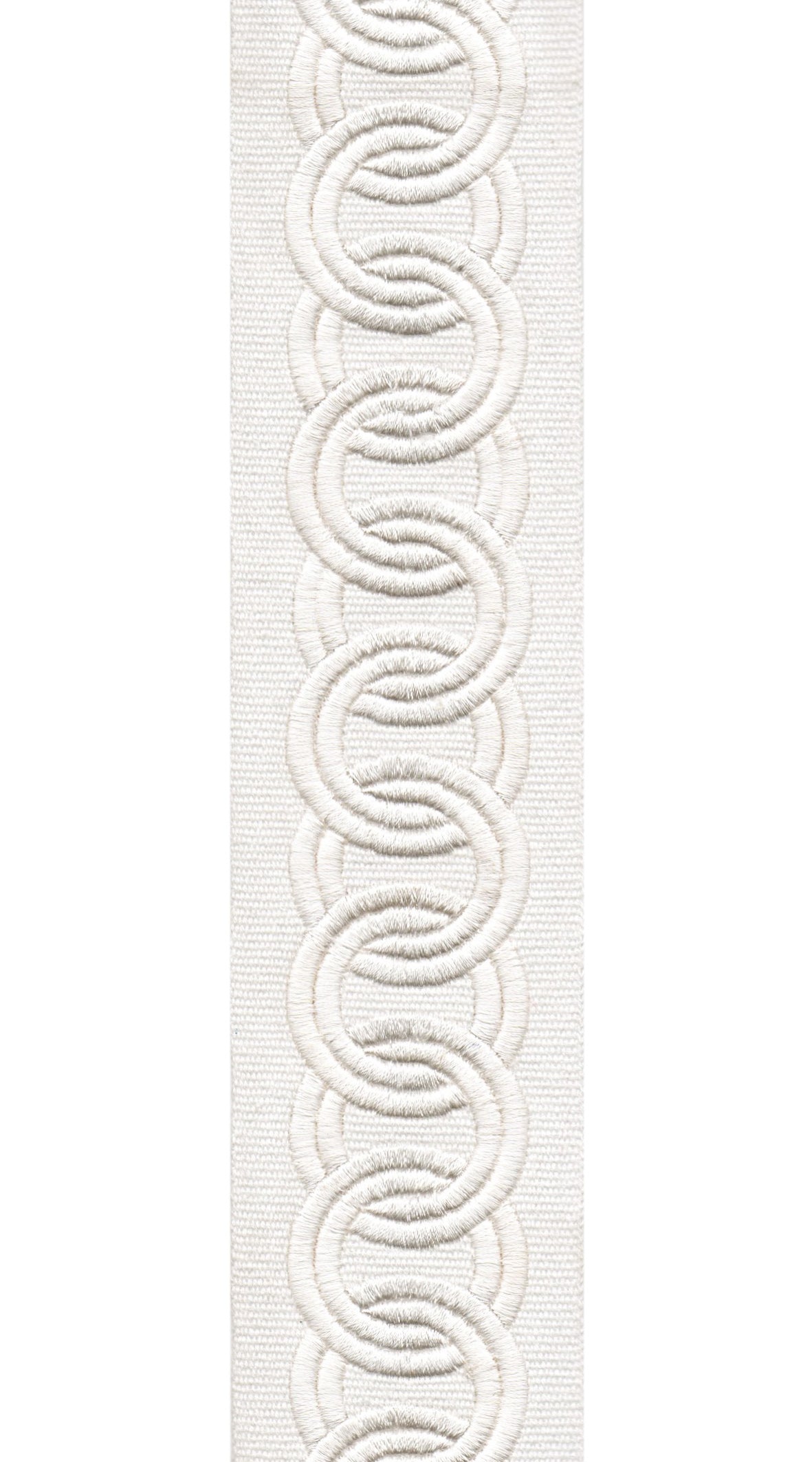 Cotton Canvas Linked Oval Edging | 6.35cm Wide Decorative Trim | For Curtains, Cushions, Blinds & Sewing | Choice of 7 Colours | Per Metre