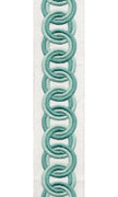 Cotton Canvas Linked Oval Edging | 6.35cm Wide Decorative Trim | For Curtains, Cushions, Blinds & Sewing | Choice of 7 Colours | Per Metre