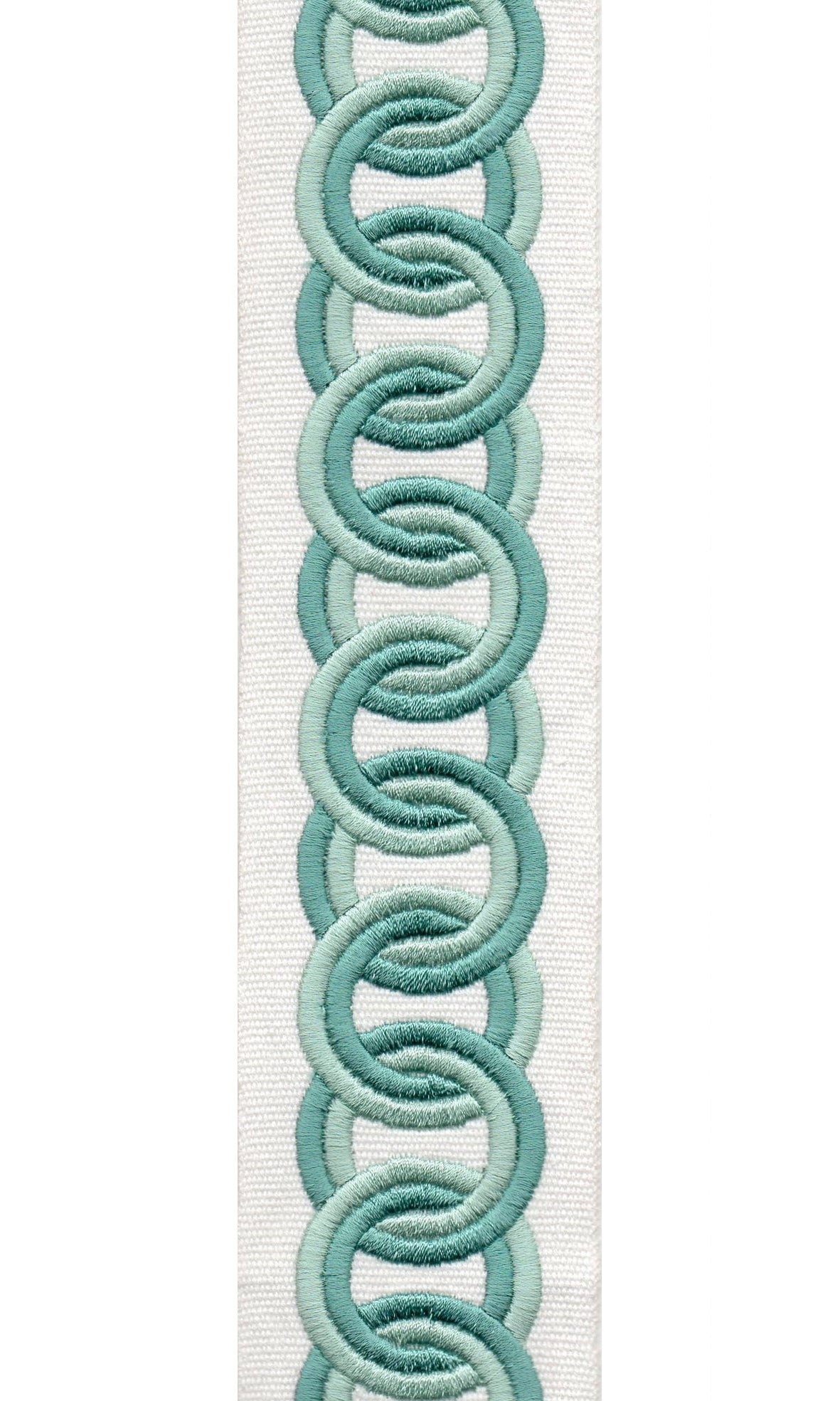 Cotton Canvas Linked Oval Edging | 6.35cm Wide Decorative Trim | For Curtains, Cushions, Blinds & Sewing | Choice of 7 Colours | Per Metre