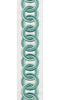 Cotton Canvas Linked Oval Edging | 6.35cm Wide Decorative Trim | For Curtains, Cushions, Blinds & Sewing | Choice of 7 Colours | Per Metre