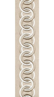 Cotton Canvas Linked Oval Edging | 6.35cm Wide Decorative Trim | For Curtains, Cushions, Blinds & Sewing | Choice of 7 Colours | Per Metre