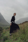 Wool Blend Collared Cardigan-Black-0