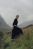 Wool Blend Collared Cardigan-Black-0