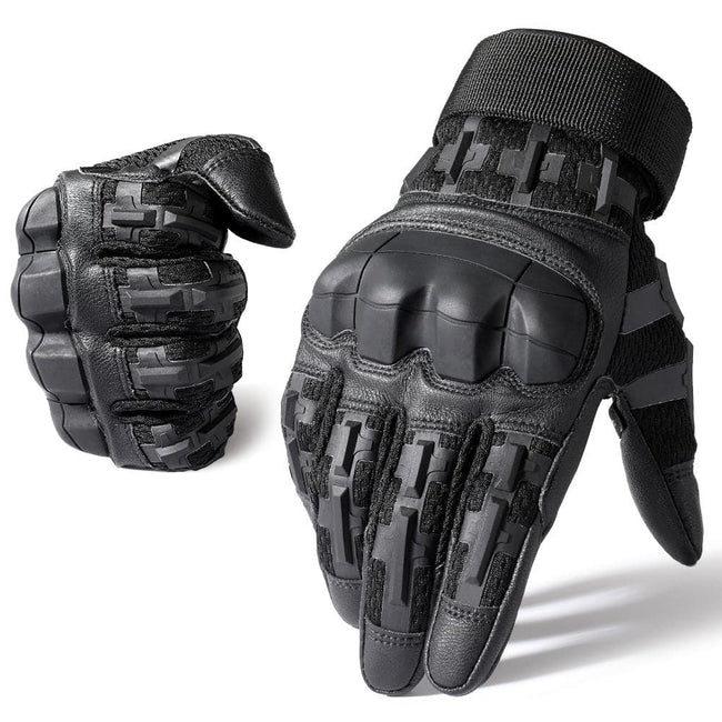 Paintball Airsoft Hunting Shooting PU Leather Gloves-0