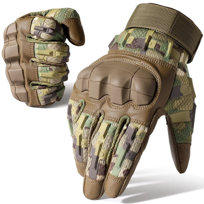 Paintball Airsoft Hunting Shooting PU Leather Gloves-6