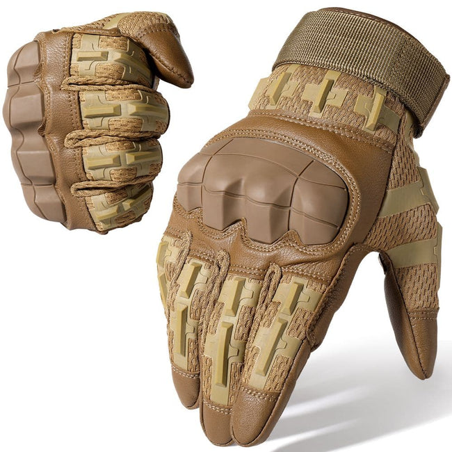 Paintball Airsoft Hunting Shooting PU Leather Gloves-5