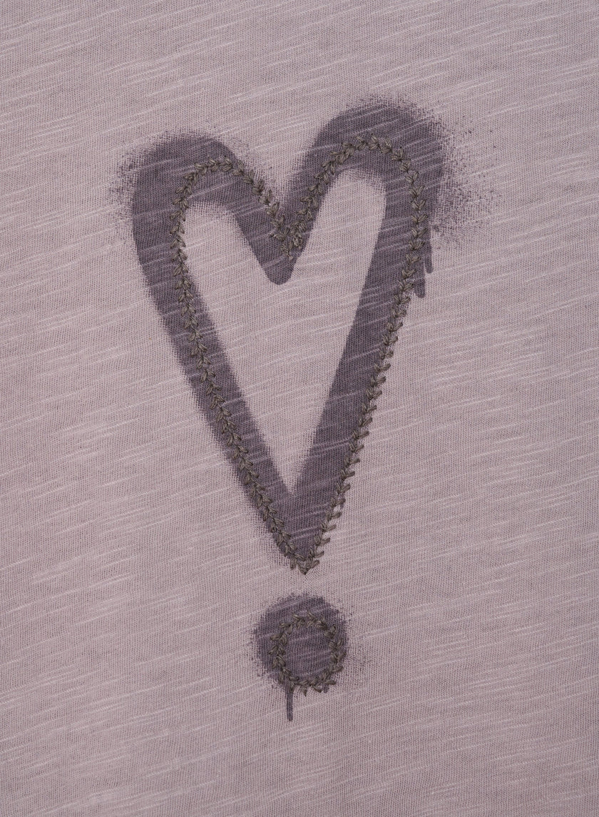 Exclamation Heart Graphic Short Sleeve Knit Tee-2