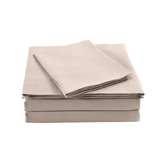NNEDSZ Comfort Bamboo Blended Sheet & Pillowcases Set 1000TC Ultra Soft Bedding Double Warm Grey