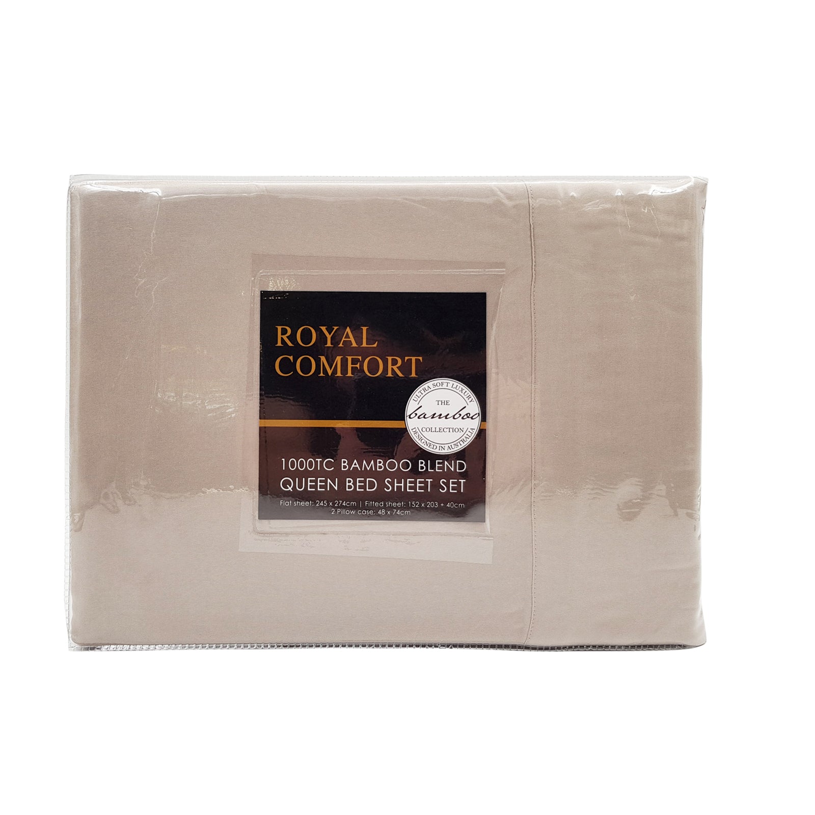 NNEDSZ Comfort Bamboo Blended Sheet & Pillowcases Set 1000TC Ultra Soft Bedding Queen Warm Grey